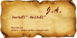 Jerkó Anikó névjegykártya
